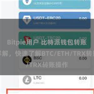 Bitpie用户 比特派钱包转账教程详解，快速了解BTC/ETH/TRX转账操作