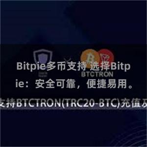 Bitpie多币支持 选择Bitpie：安全可靠，便捷易用。