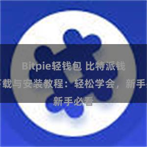 Bitpie轻钱包 比特派钱包下载与安装教程：轻松学会，新手必看