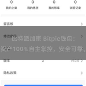 比特派加密 Bitpie钱包：资产100%自主掌控，安全可靠。