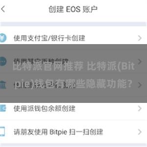 比特派官网推荐 比特派(Bitpie)钱包有哪些隐藏功能？