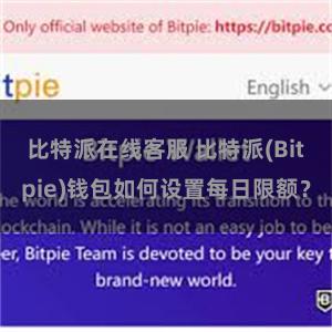 比特派在线客服 比特派(Bitpie)钱包如何设置每日限额？