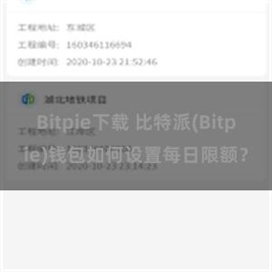 Bitpie下载 比特派(Bitpie)钱包如何设置每日限额？